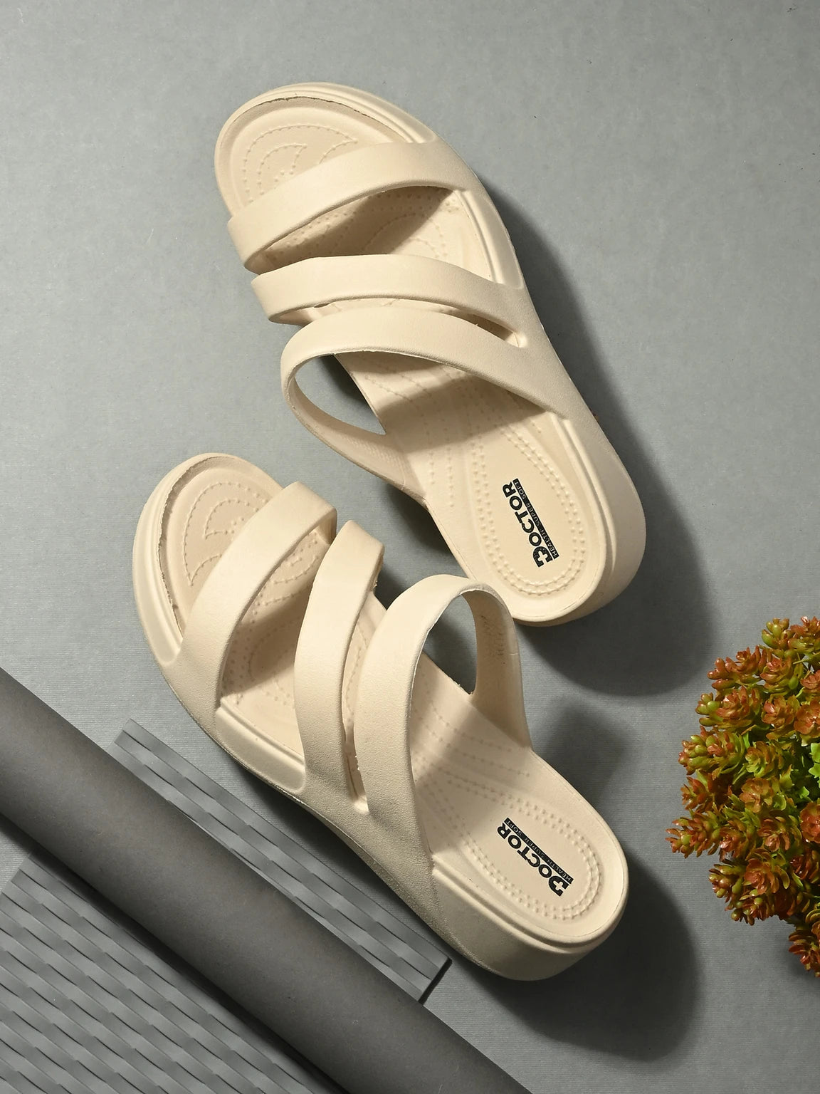 Doctor Health Super Soft NewlyLaunch|Classic Ultra Soft|Cushion|Comfortable|Premium|Stylish Women Slides (Beige , 4)